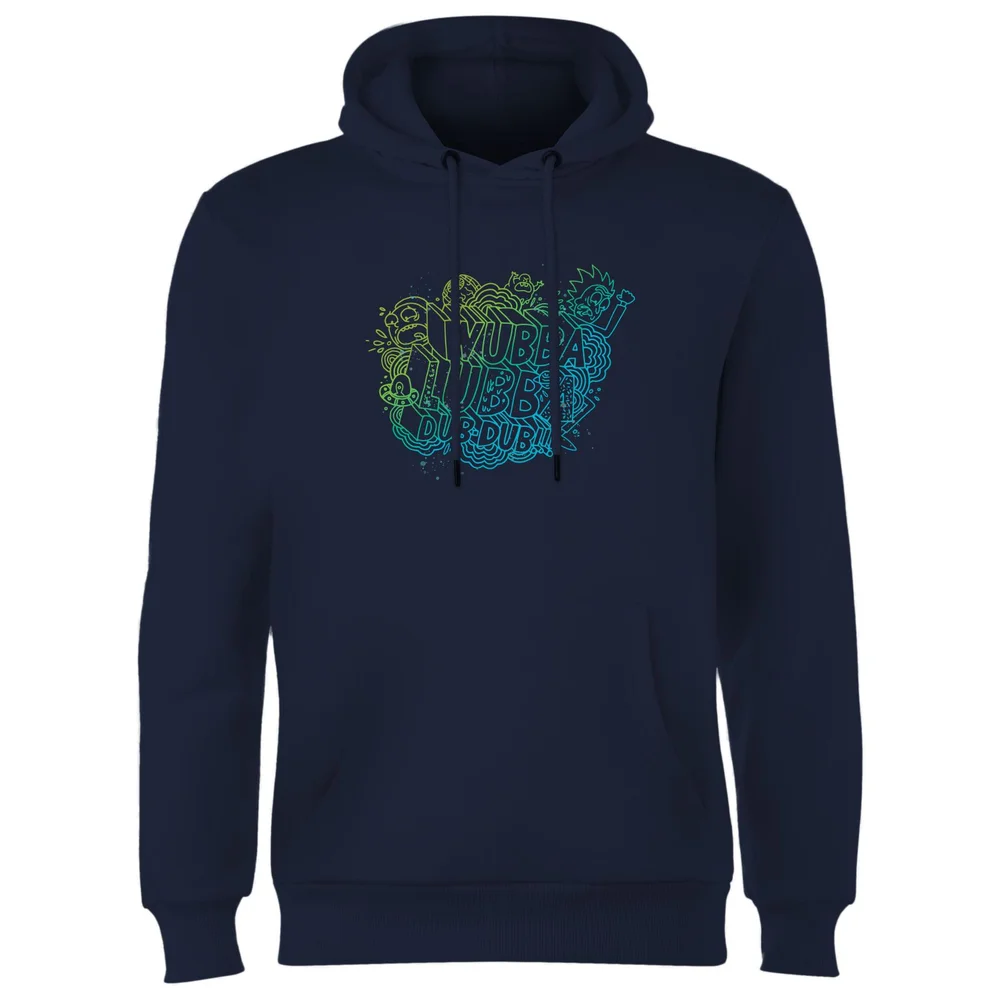Rick and Morty Wubba Lubba Dub Dub Hoodie - Navy - S Afbeelding 1