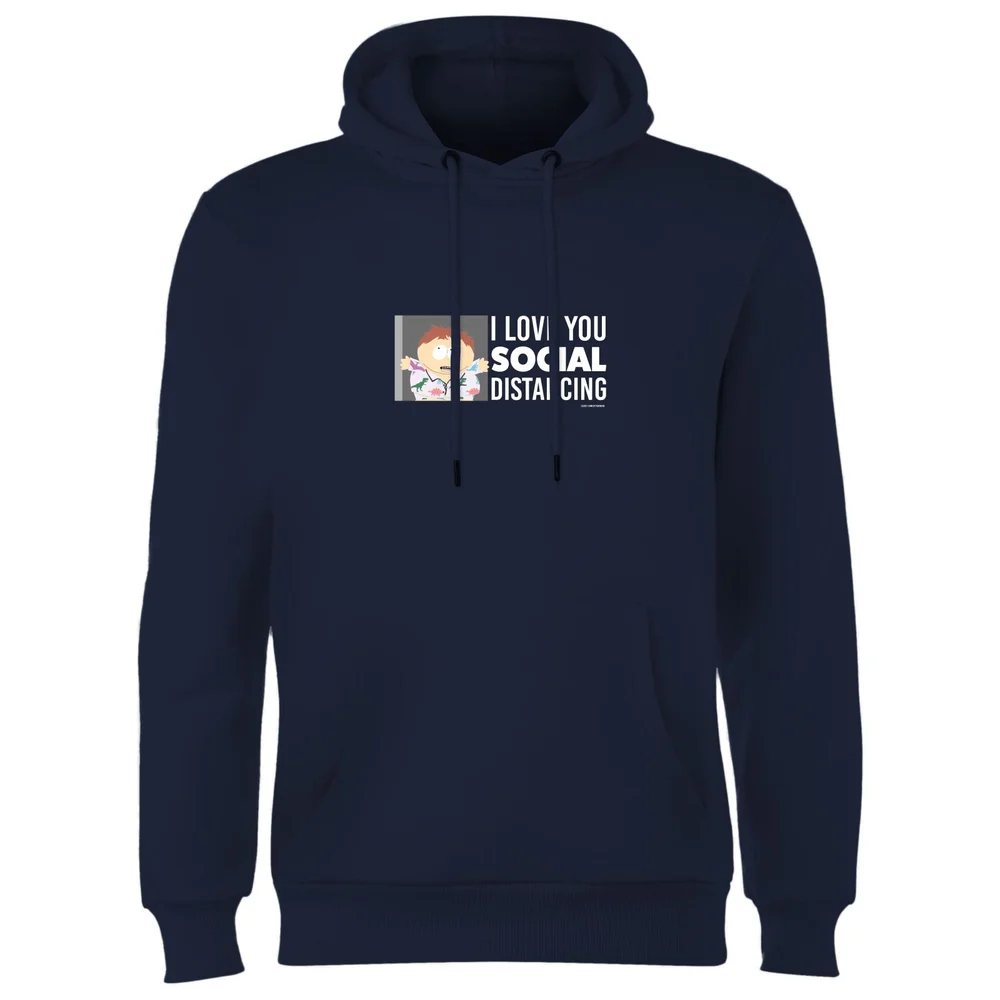 South Park Cartman I Love You Social Distancing Hoodie - Navy - M Afbeelding 1