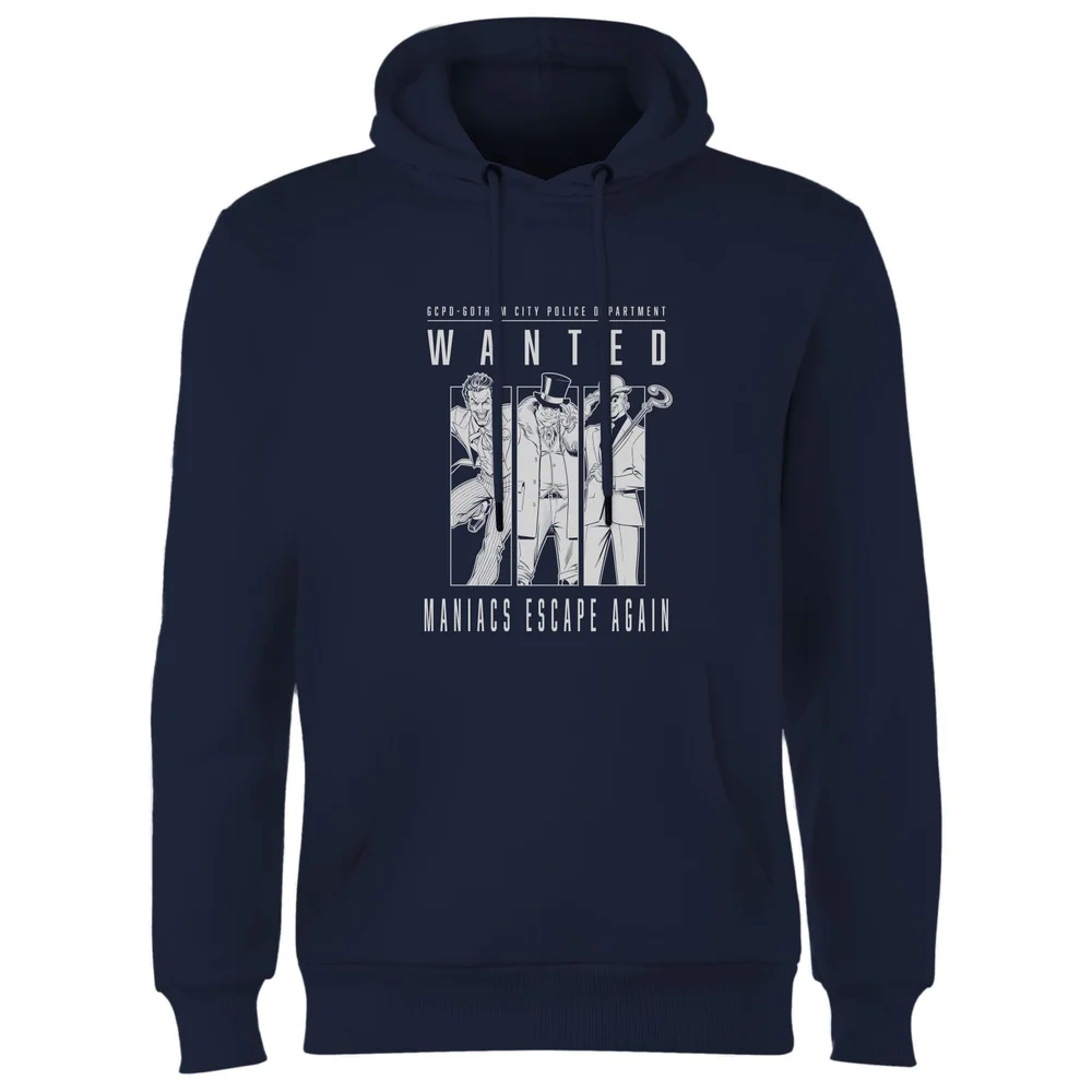 DC Batman Gotham's Most Wanted Hoodie - Navy - M Afbeelding 1