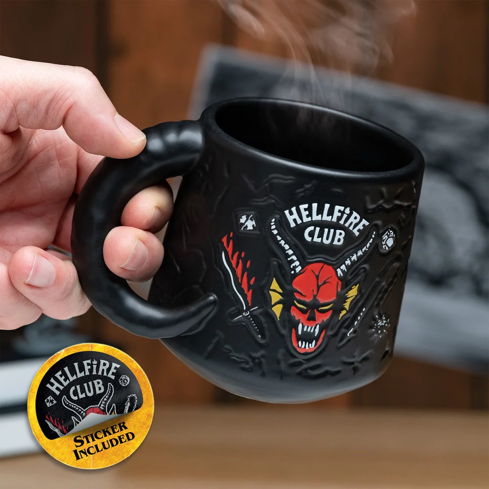 Stranger Things Hellfire Club Demon Embossed Mug (Includes Sticker) Afbeelding 1