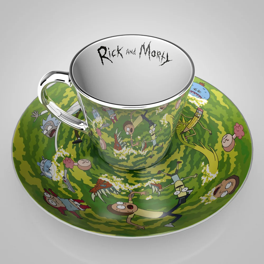 Rick and Morty Portal Mirror Mug and Plate Set Afbeelding 1