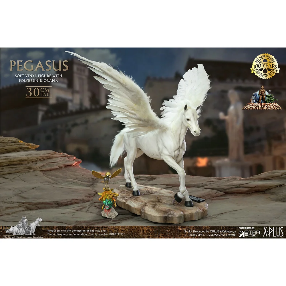Star Ace Harryhausen100 Clash Of The Titans Polyresin Statue - Pegasus (Deluxe Version) Afbeelding 1