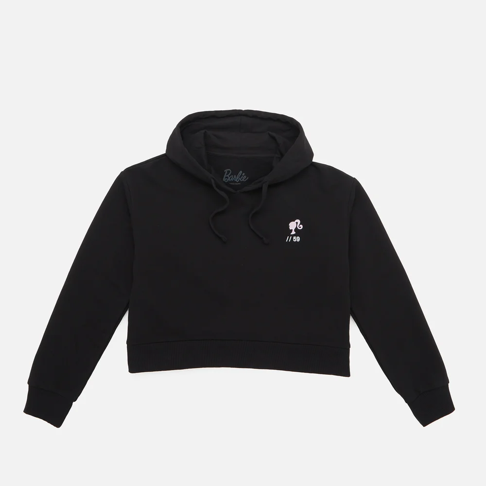Barbie 1959 Logo Women's Cropped Hoodie - Black - XS - Zwart Afbeelding 1