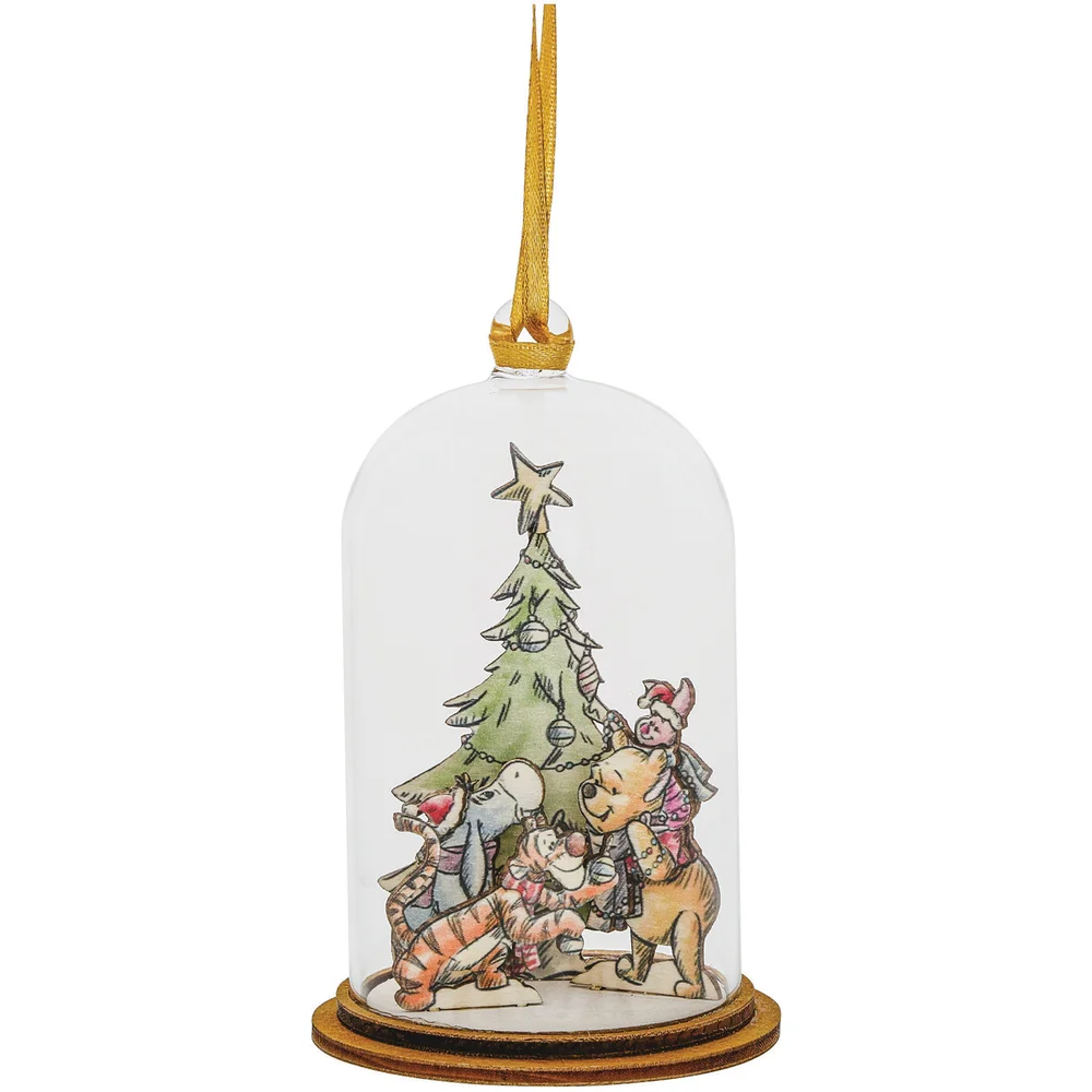 Disney Enchanting Collection 'Altogether at Christmas' - Winnie the Pooh, Piglet, Eeyore and Tigger Hanging Ornament Afbeelding 1