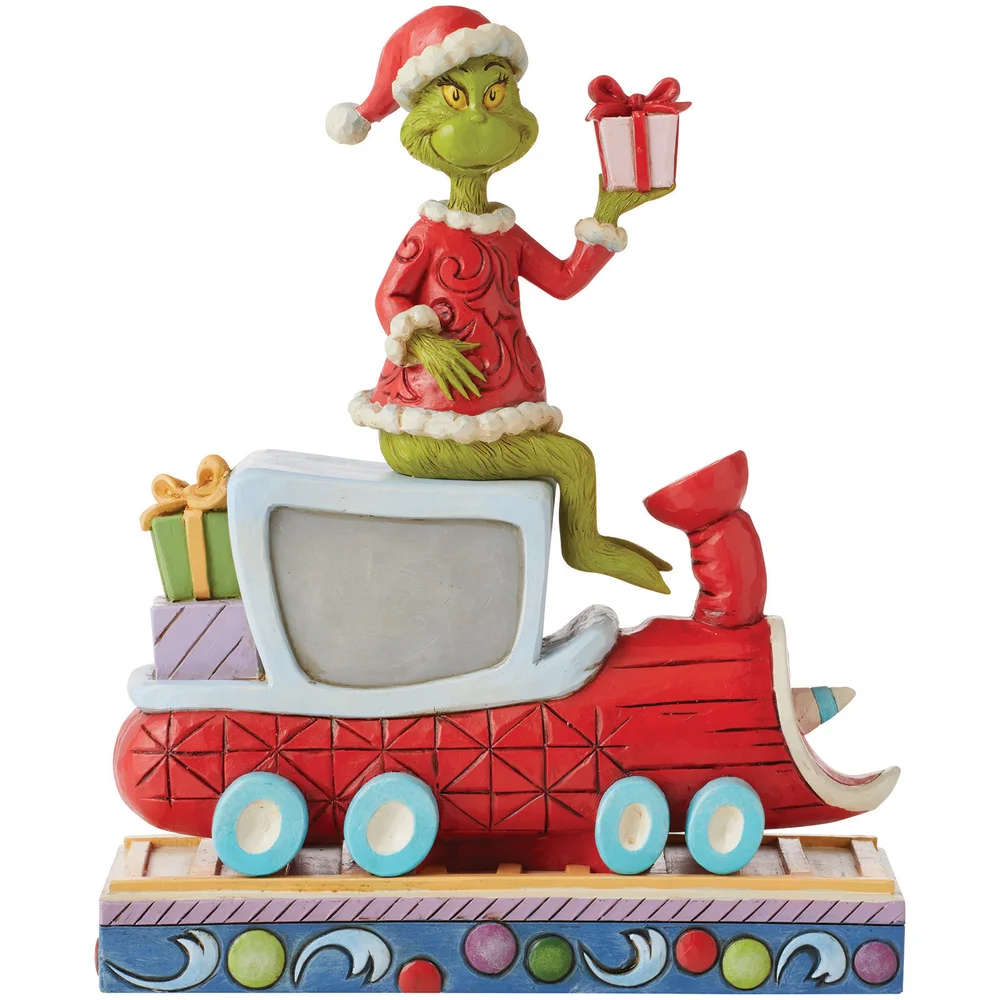 The Grinch Dr.Seuss by Jim Shore Grinch on Train Figurine Afbeelding 1