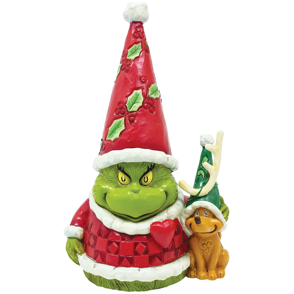 The Grinch Dr.Seuss by Jim Shore Grinch Gnome with Max Figurine Afbeelding 1