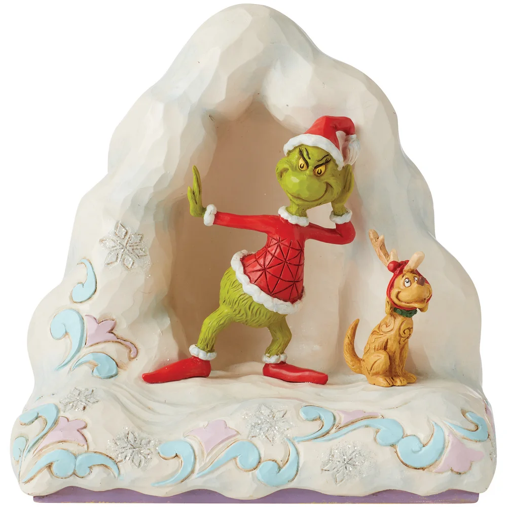 The Grinch Dr.Seuss by Jim Shore Grinch Standing by Mounds of Snow Figurine Afbeelding 1