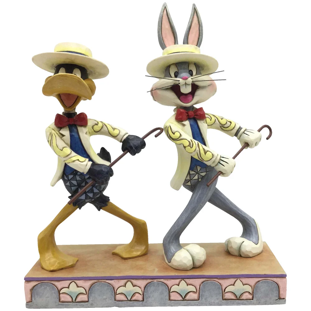 Looney Tunes by Jim Shore 'On with the Show' Bugs Bunny & Daffy Duck Figurine Afbeelding 1