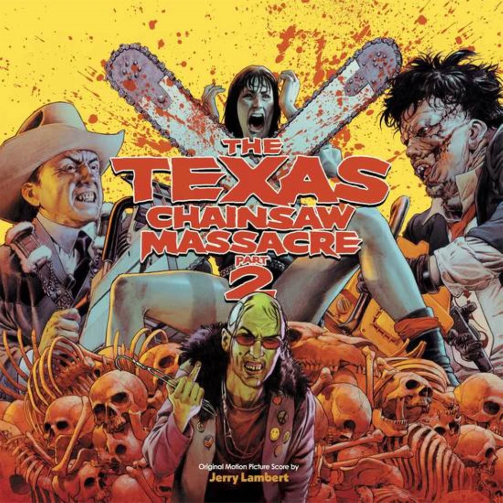 Waxwork - The Texas Chainsaw Massacre Part 2 (Original Motion Picture Score) 180g Vinyl 2LP (Chainsaw Blade w/ Blood Red Splatter) Afbeelding 1