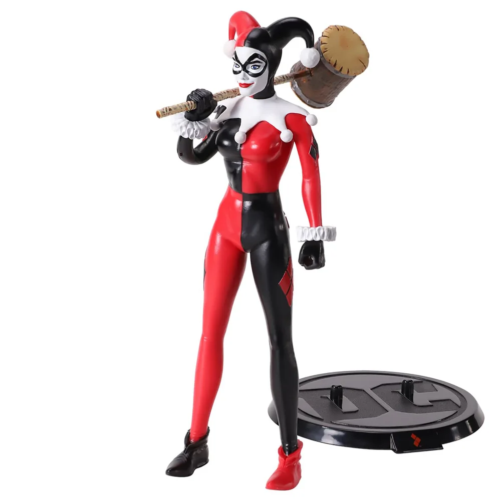 Noble Collection DC Comics Harley Quinn Jester BendyFig 7 Inch Action Figure Afbeelding 1