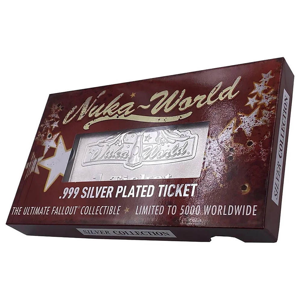Fanattik Fallout Nuka World Limited Edition .999 Silver Plated Ticket Afbeelding 1