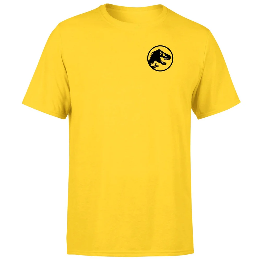 Jurassic Park Silhouette logo Embroidered Unisex T-Shirt - Yellow - S Afbeelding 1