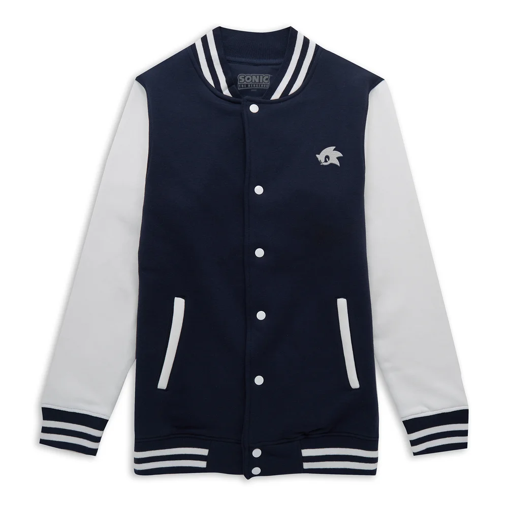 Sonic The Hedgehog Sonic Embroidered Varsity Jacket - Navy/White - S Afbeelding 1