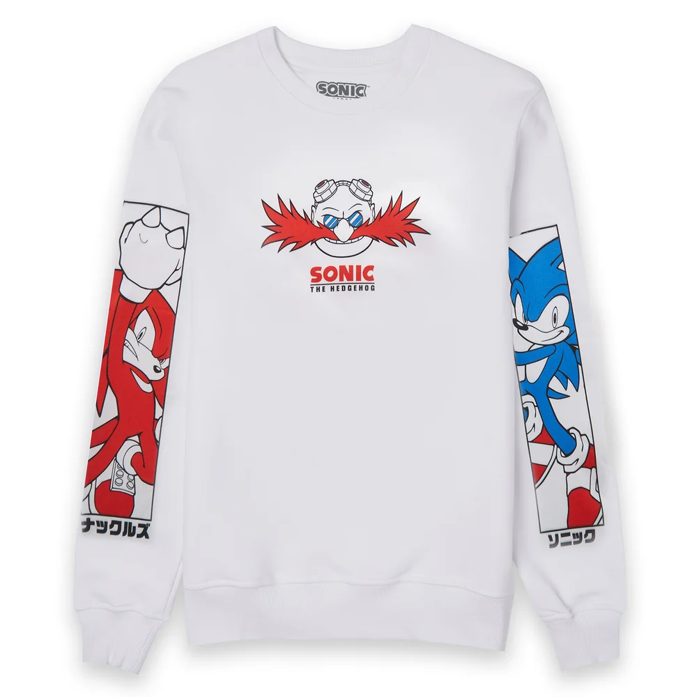 Sonic The Hedgehog Eggmans Master Plan Sweatshirt - White - S Afbeelding 1