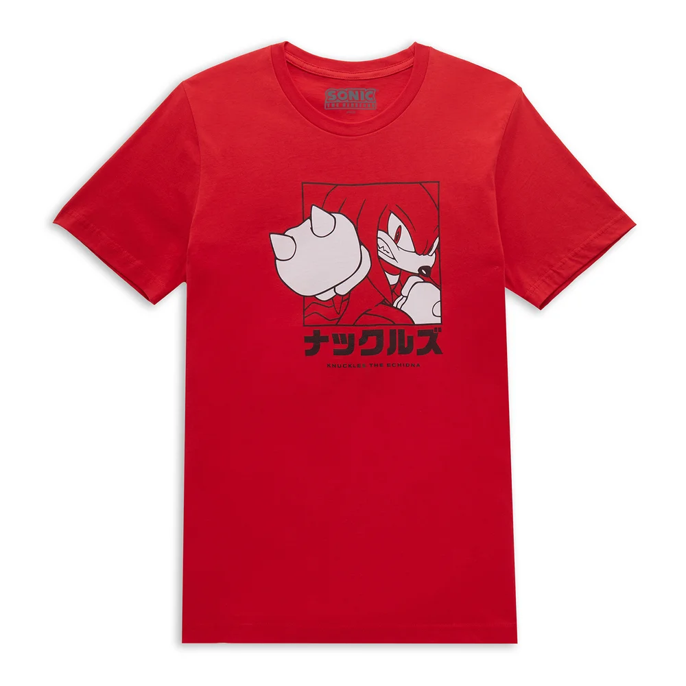 Sonic The Hedgehog Knuckles Katakana Men's T-Shirt - Red - S Afbeelding 1