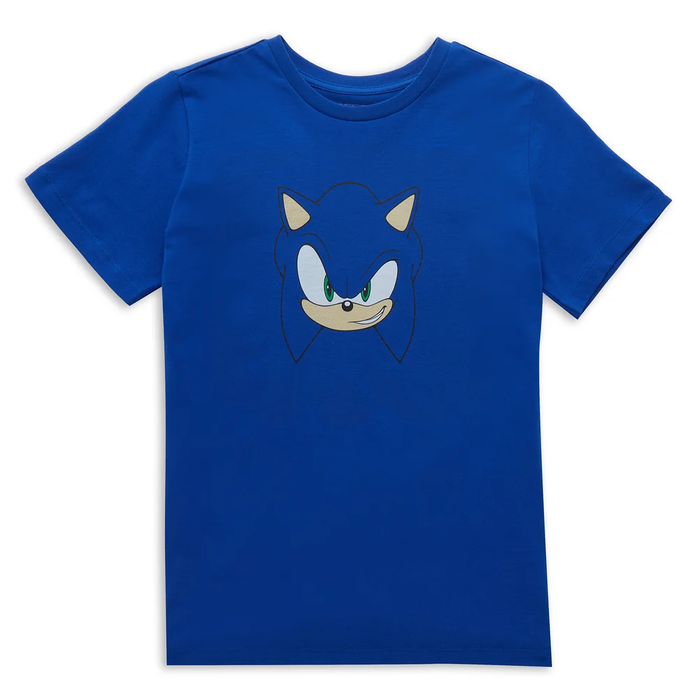 Sonic The Hedgehog Face Kids' T-Shirt - Blue - 98/104 (3-4 jaar) Afbeelding 1