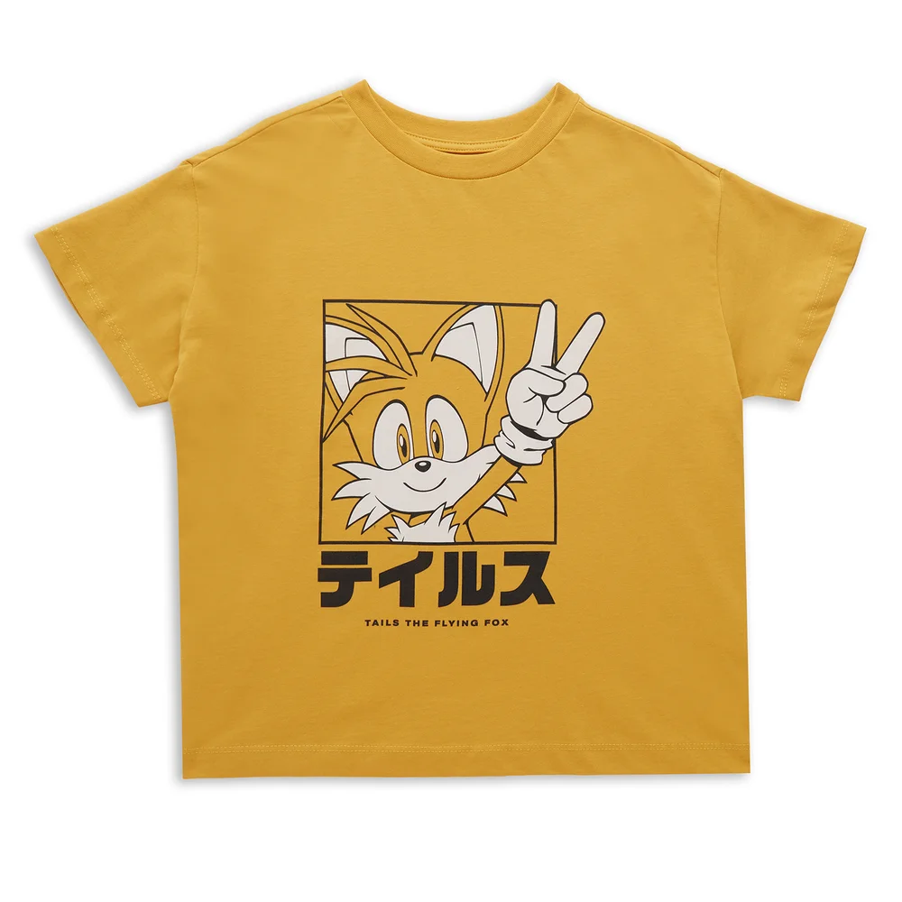 Sonic The Hedgehog Tails Face Kids' T-Shirt - Mustard - 98/104 (3-4 jaar) Afbeelding 1