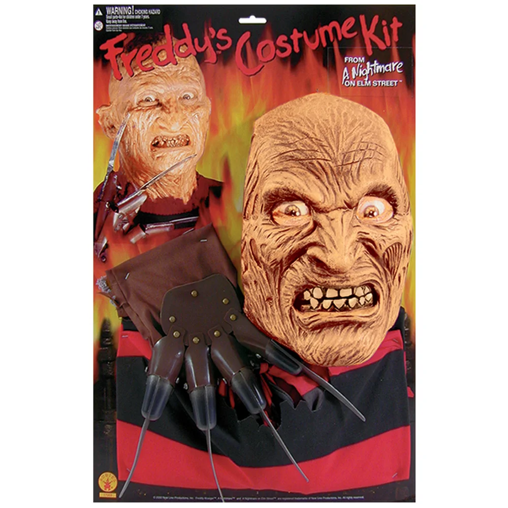 Official Rubies Nightmare On Elm Street Freddy Krueger Blister Set with Mask Top and Glove Afbeelding 1