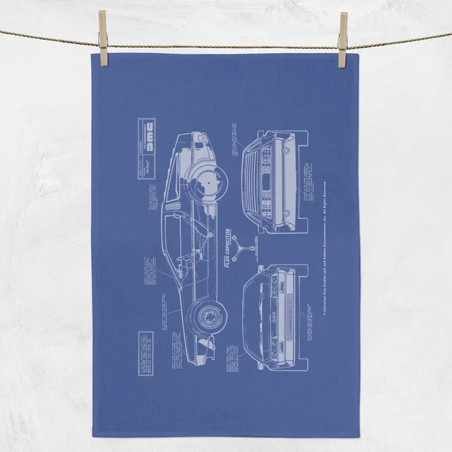 Back To The Future Deloreon Schematic Tea Towel