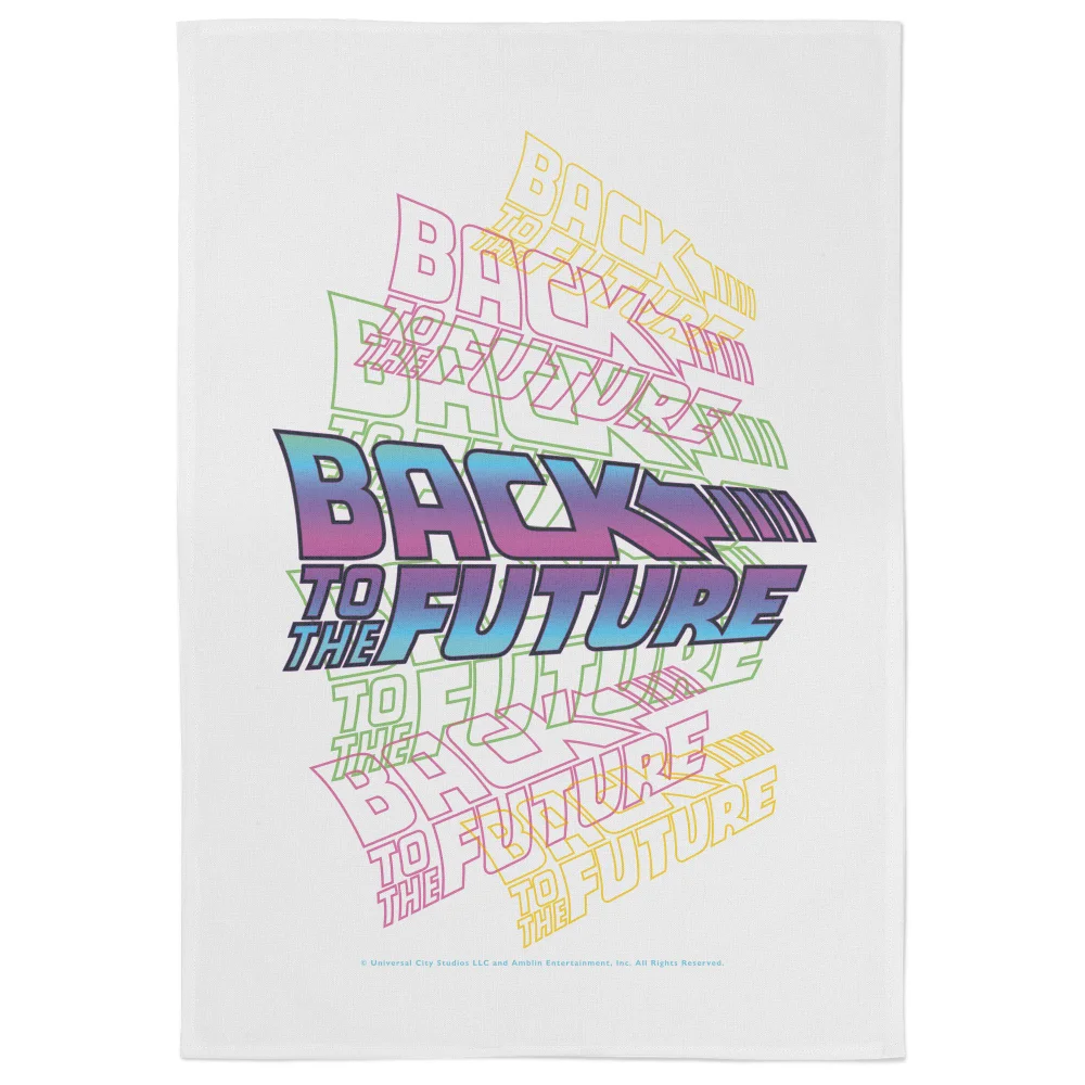 Back To The Future Neon Logo Tea Towel Afbeelding 1