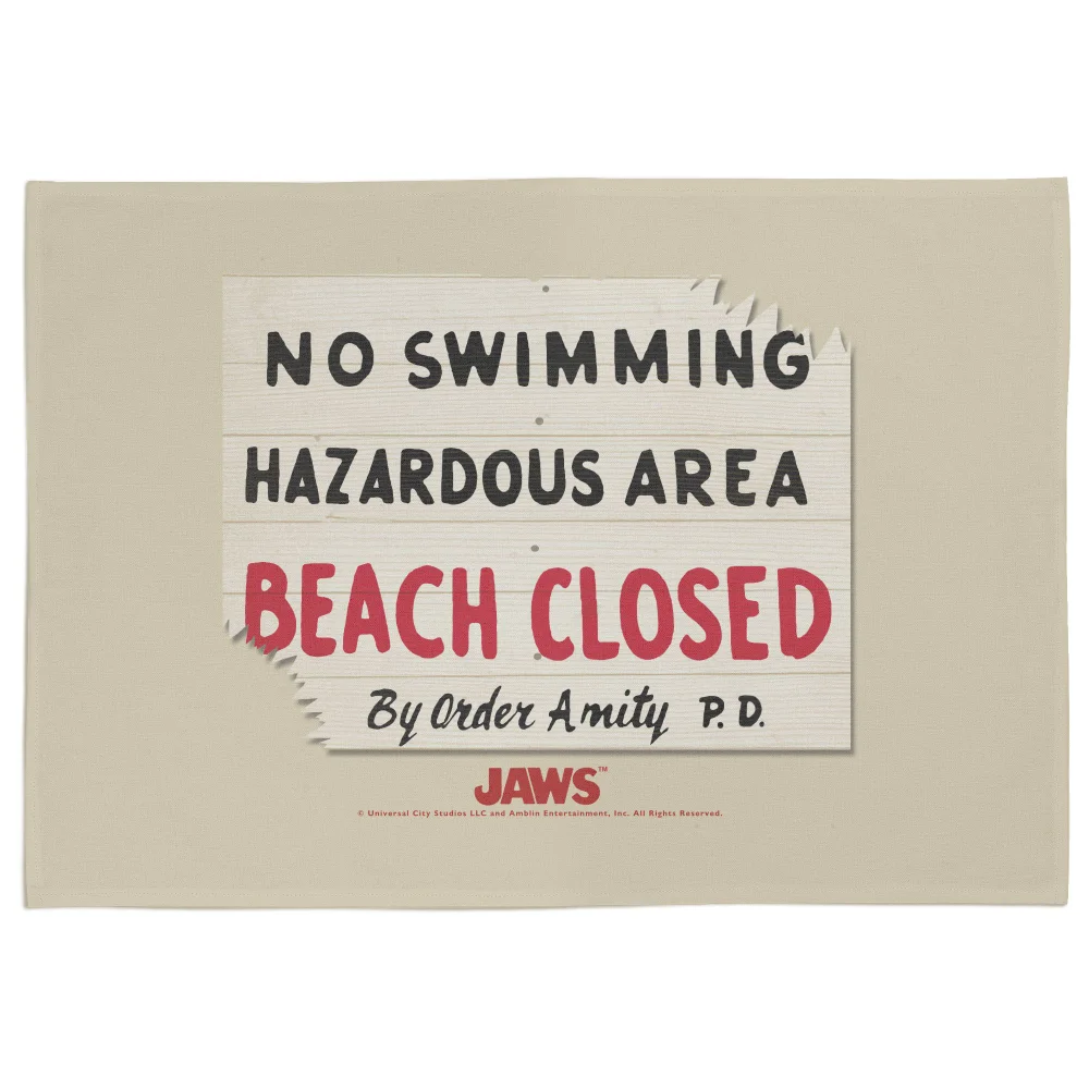 Jaws Beach Closed Tea Towel Afbeelding 1