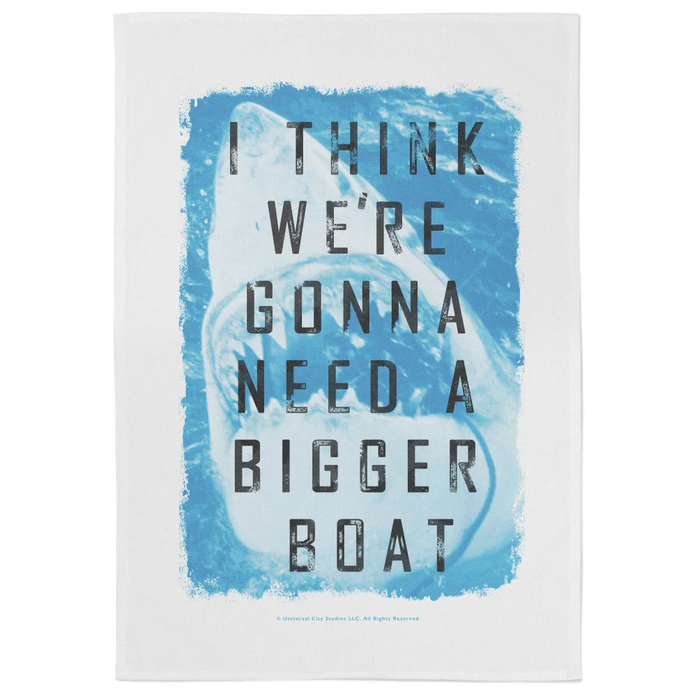 Jaws We're Gonna Need A Bigger Boat Tea Towel Afbeelding 1