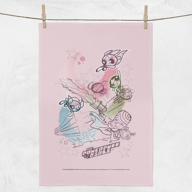 Powerpuff Girls Power Puff Girls Vs Mojo Jojo Tea Towel