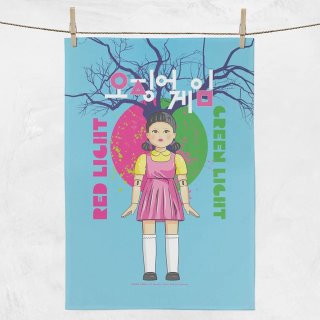 Squid Game Red Light Green Light Tea Towel