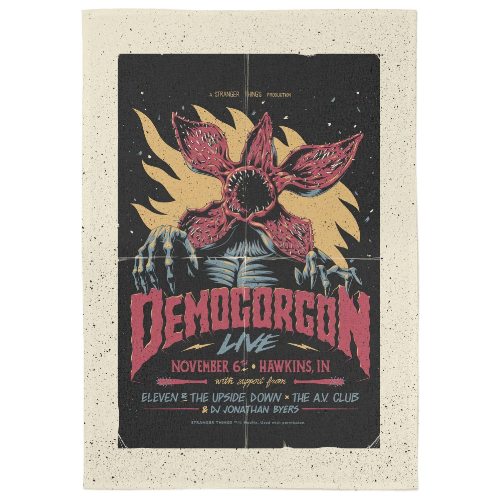 Stranger Things Demogorgon Live Tea Towel Afbeelding 1
