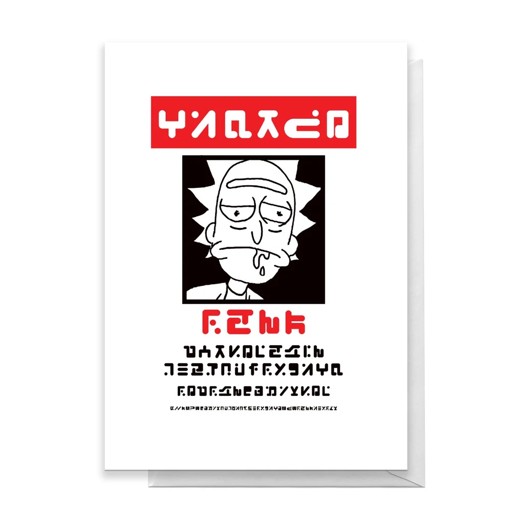 Rick and Morty Wanted Rick Poster Greetings Card - Standard Card Afbeelding 1