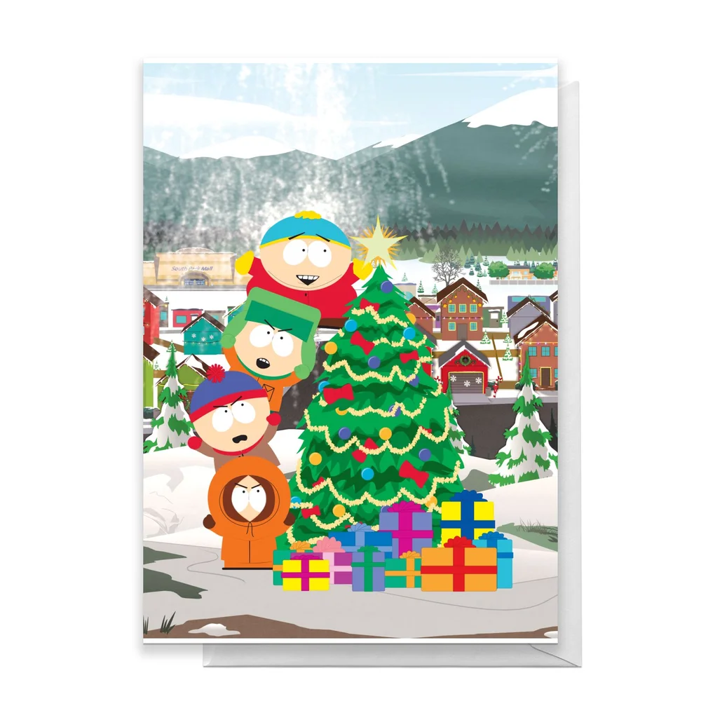 South Park Gang Christmas Tree Greetings Card - Standard Card Afbeelding 1