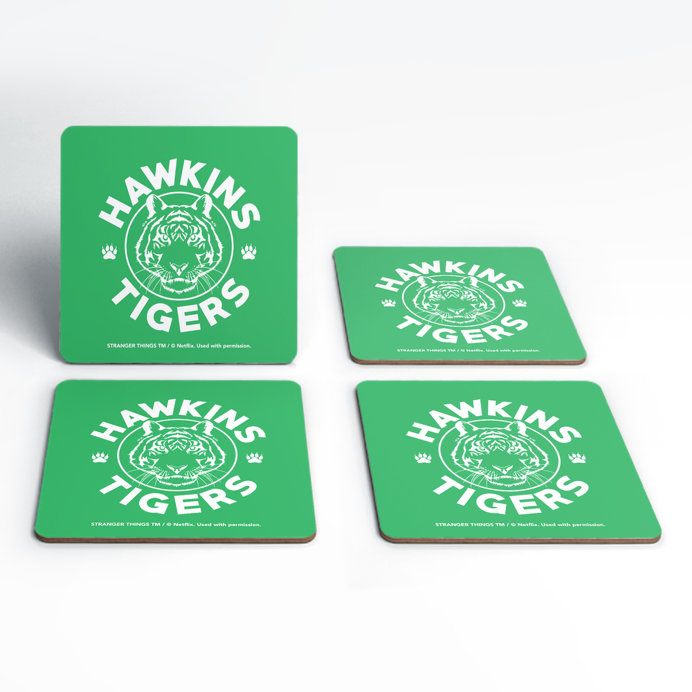 Stranger Things Hawkins Tigers Coaster Set Afbeelding 1