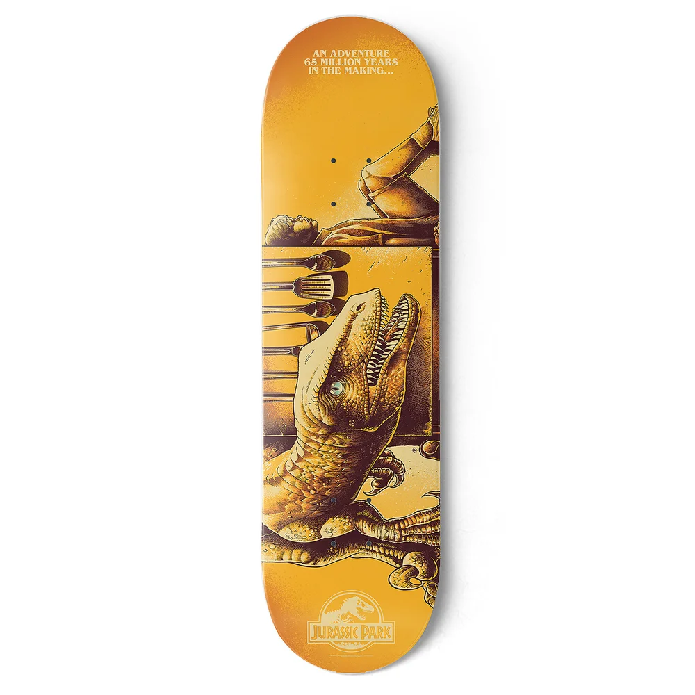 Luke Preece x Jurassic Park An Adventure 65 Million Years In The Making- DUST! Skateboard Deck - Zavvi Exclusive Limited to 240 decks only Afbeelding 1
