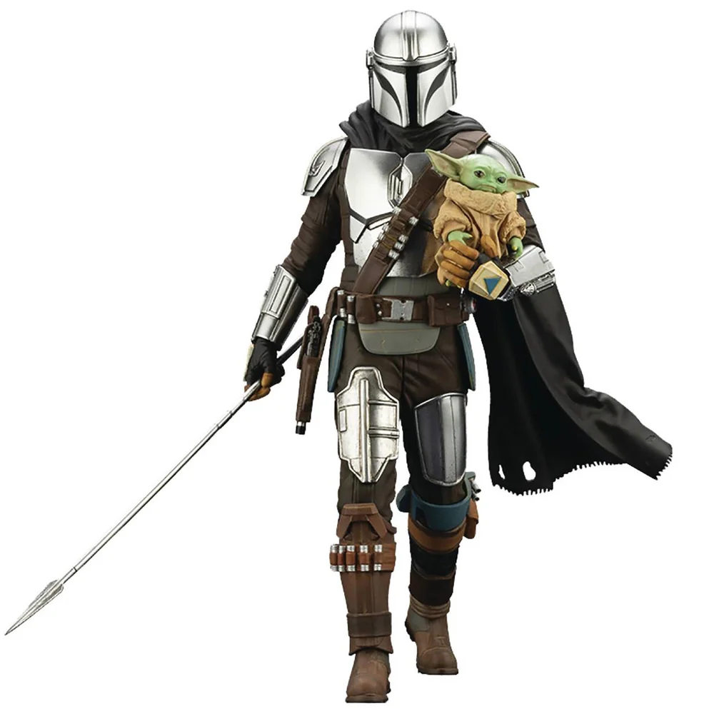 Kotobukiya The Mandalorian ARTFX Statue - The Mandalorian & Grogu with Beskar Staff Afbeelding 1