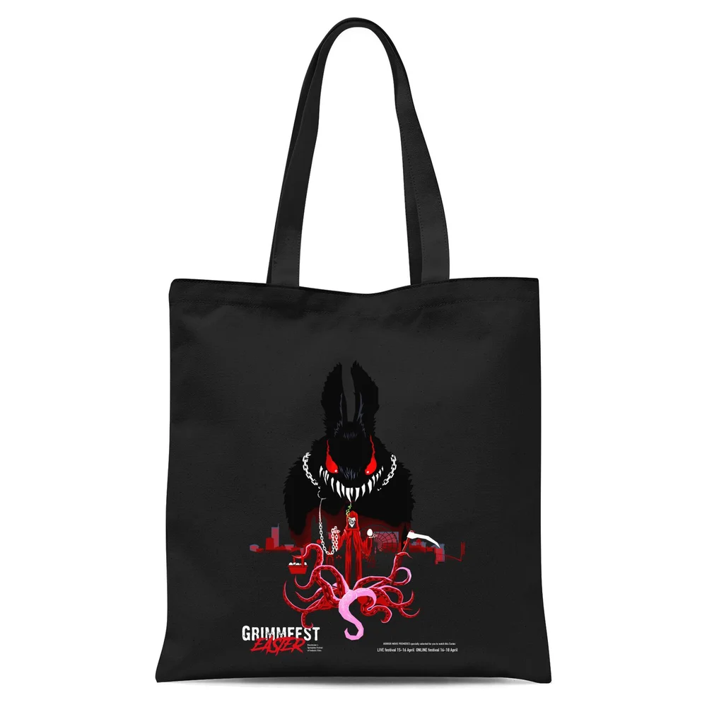 Grimmfest 2022 Grimmfest Easter Bunny Tote Bag - Black Afbeelding 1
