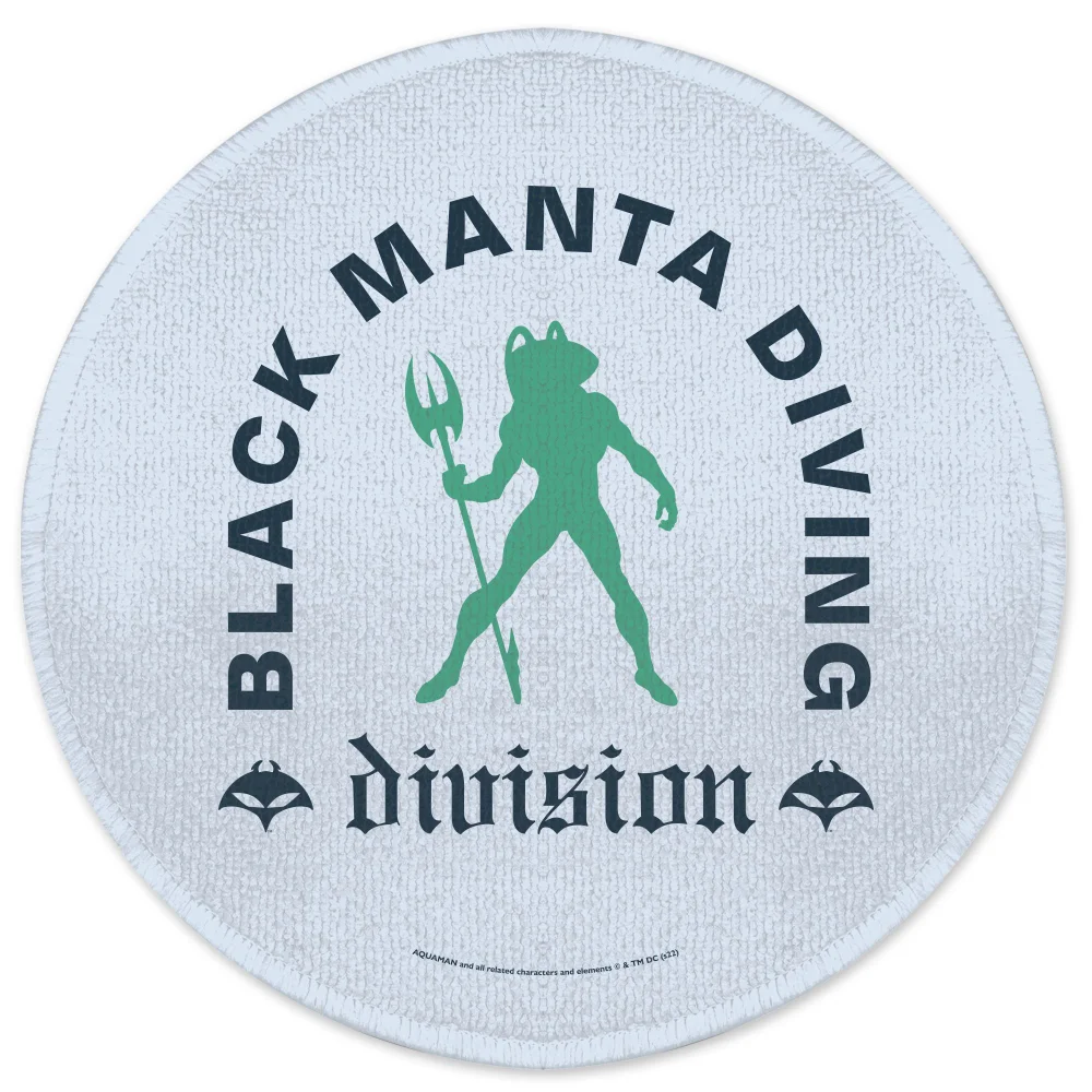 Aquaman Core Black Manta Diving Divsion Round Bath Mat Afbeelding 1
