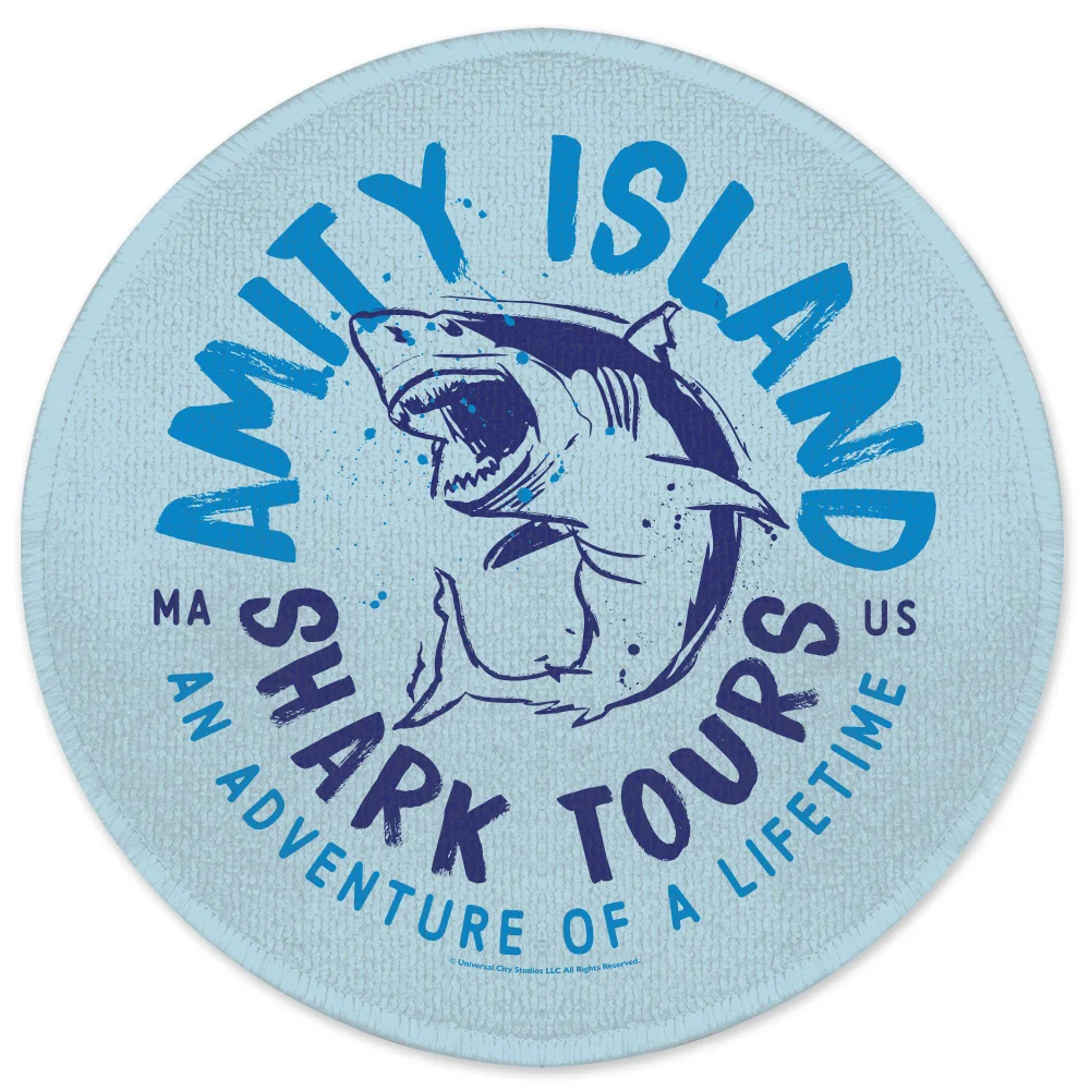 Jaws Amity Island Shark Tours Round Bath Mat Afbeelding 1