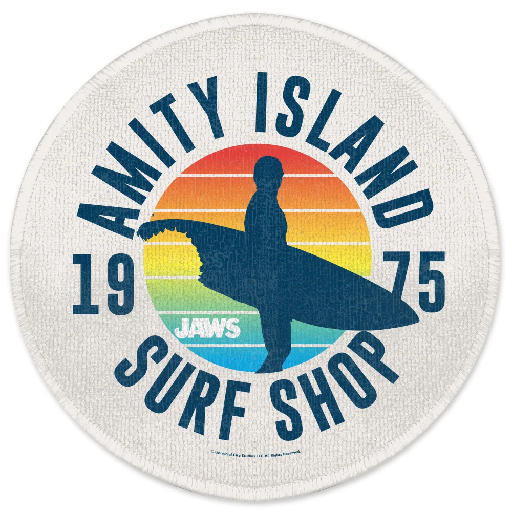 Jaws Amity Island Surf Shop Round Bath Mat Afbeelding 1