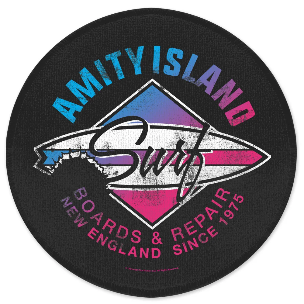 Jaws Amity Island Surf Round Bath Mat Afbeelding 1