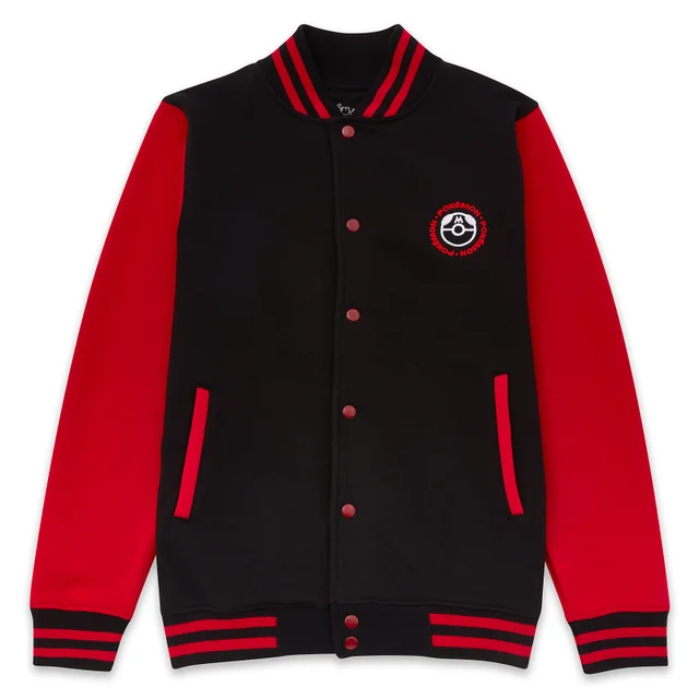 Pokémon Kanto Legendary Embroidered Unisex Varsity Jas - Zwart