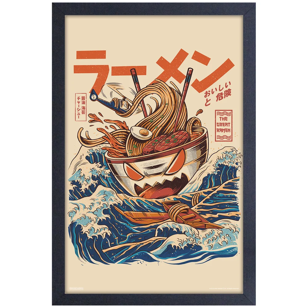 Illustrata The Great Ramen Off Kanagawa Framed Art Print Afbeelding 1