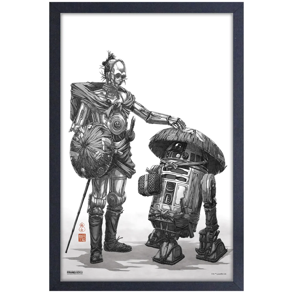 Star Wars: Visions C-3PO and R2-D2 Framed Art Print Afbeelding 1