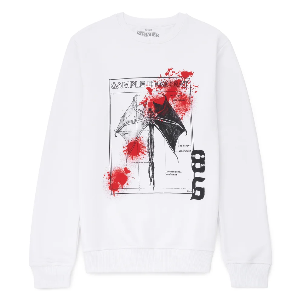Stranger Things Demobat Sweater - Wit - S Afbeelding 1