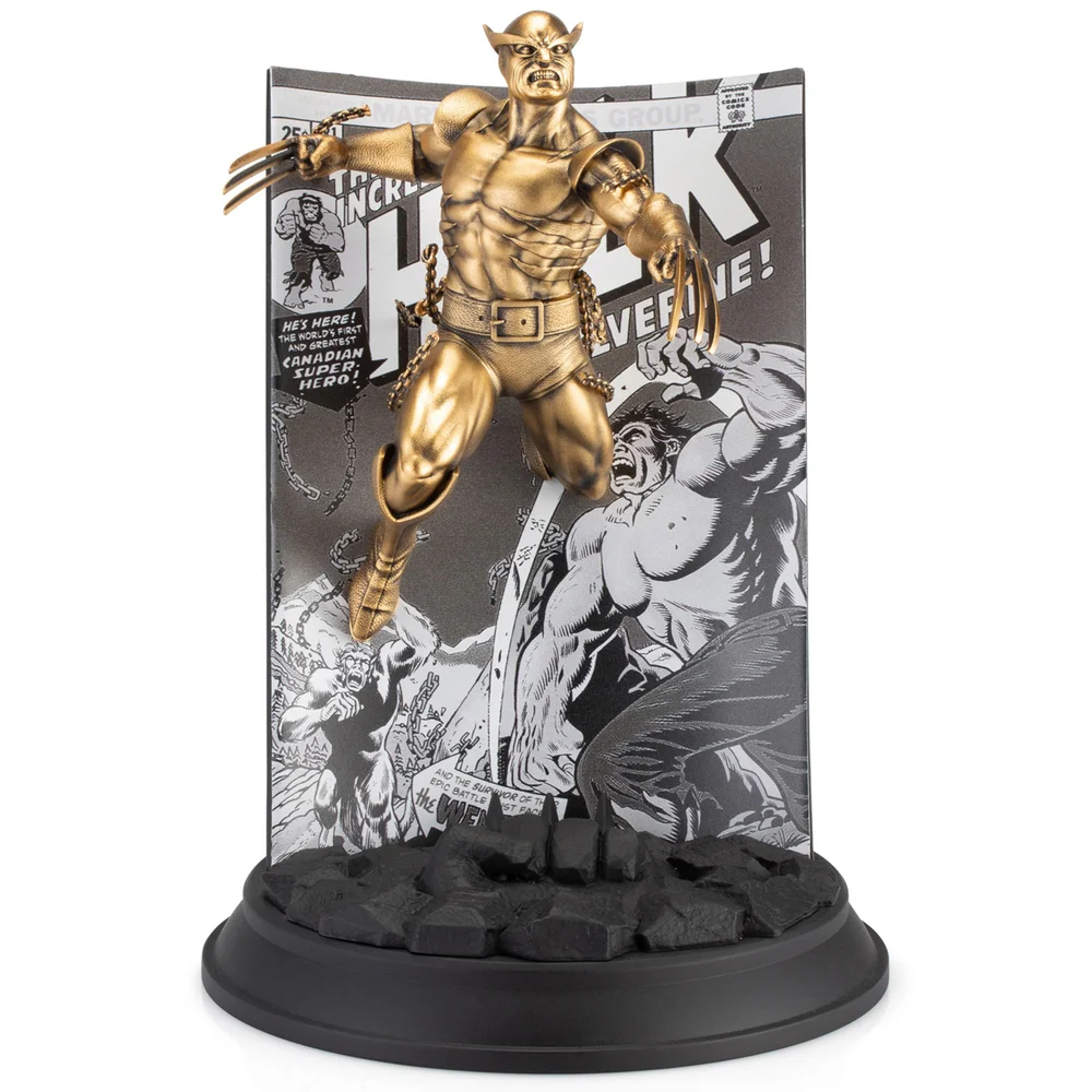 Royal Selangor Limited Edition Marvel Wolverine The Incredible Hulk #81 Gilt Figurine (200 Pieces Worldwide) Afbeelding 1