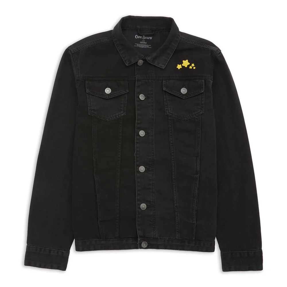 Care Bears In The Clouds Embroidered Denim Jacket - Black - S - Zwart Afbeelding 1
