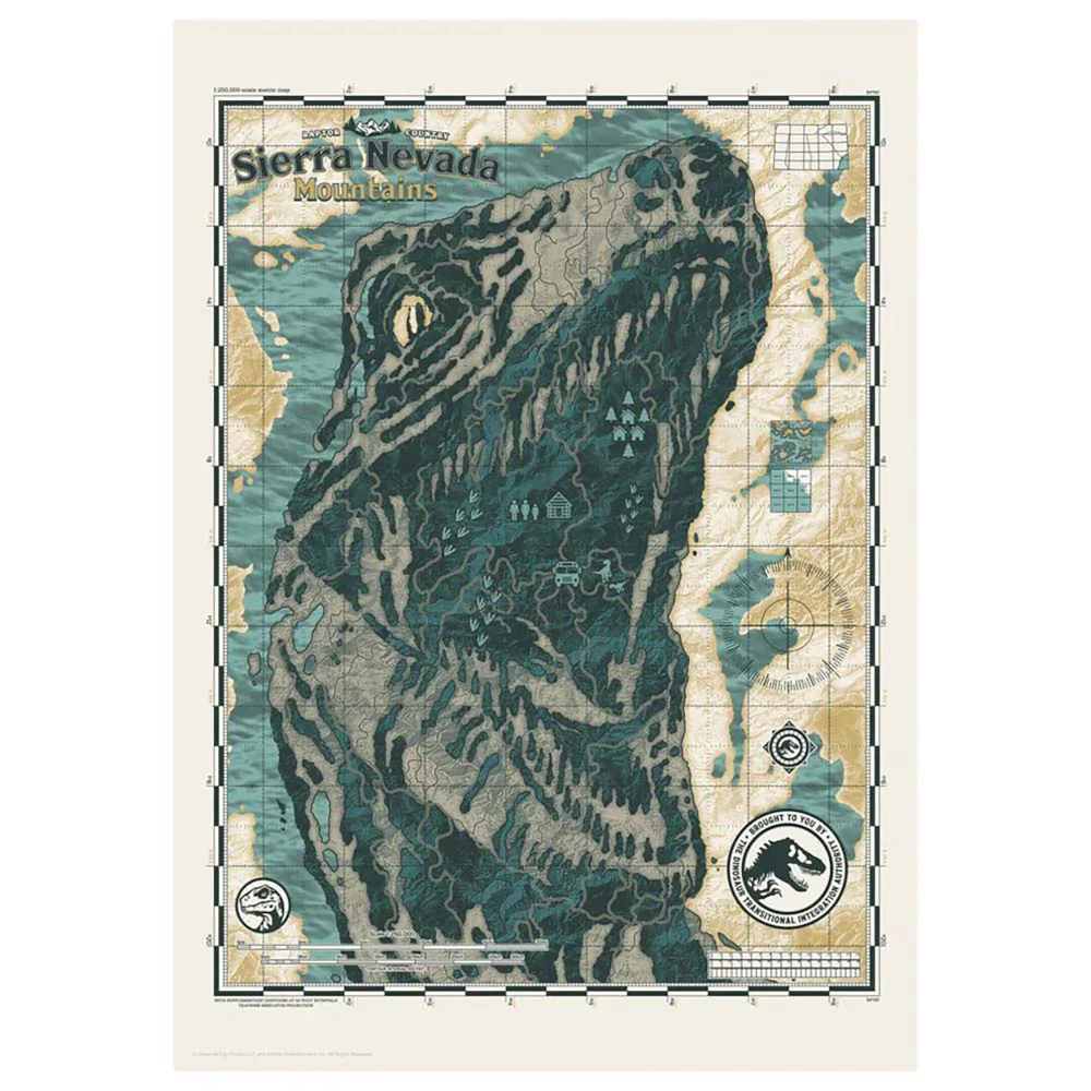 Fanattik Jurassic World - Sierra Nevada Mountains - Limited Edition Art Print Afbeelding 1