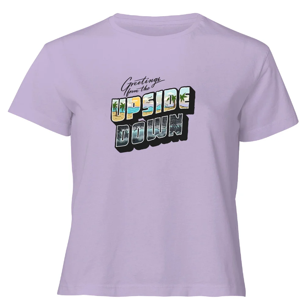 Stranger Things Groeten van de Upside Down Vrouwen Uitgesneden T-shirt - Lila - XS Afbeelding 1
