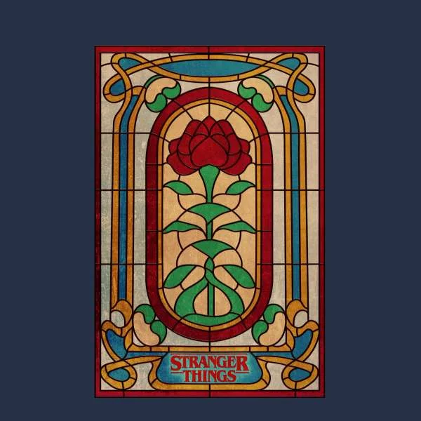 Stranger Things Stain Glass Window Hoodie - Navy Blue