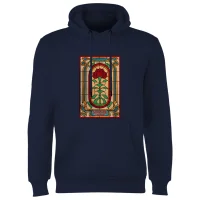 Stranger Things Stain Glass Window Hoodie - Navy Blue