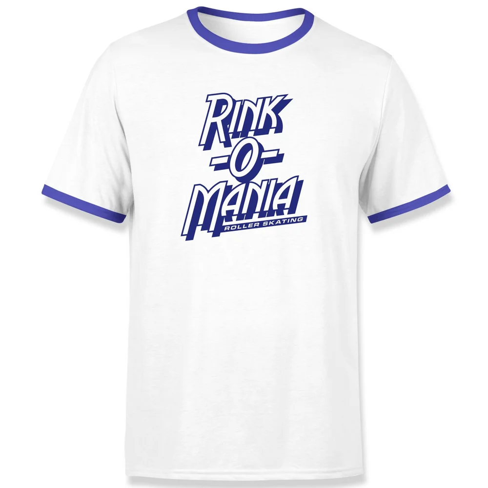 Stranger Things Rink-O-Mania Unisex Ringer T-shirt - Wit/Blauw - S Afbeelding 1